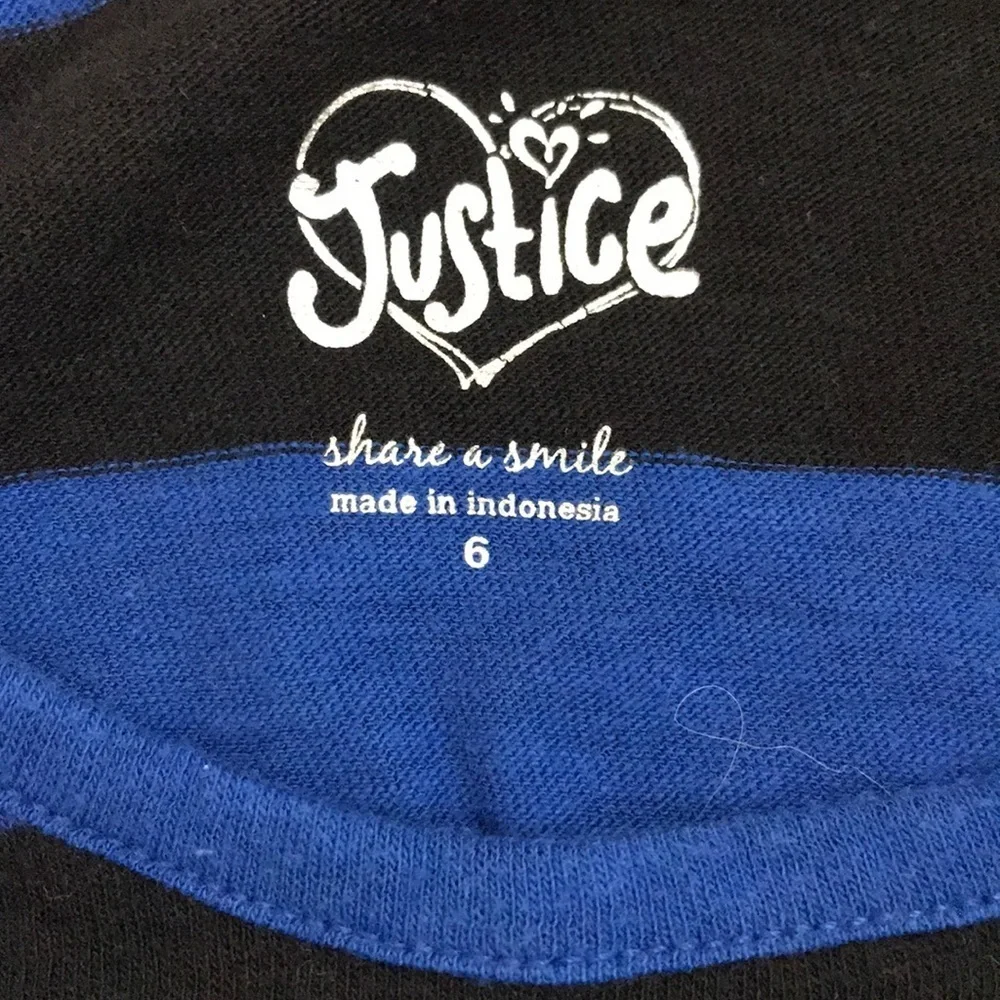 3/$20 Justice Stripe Top with Glitter Pocket